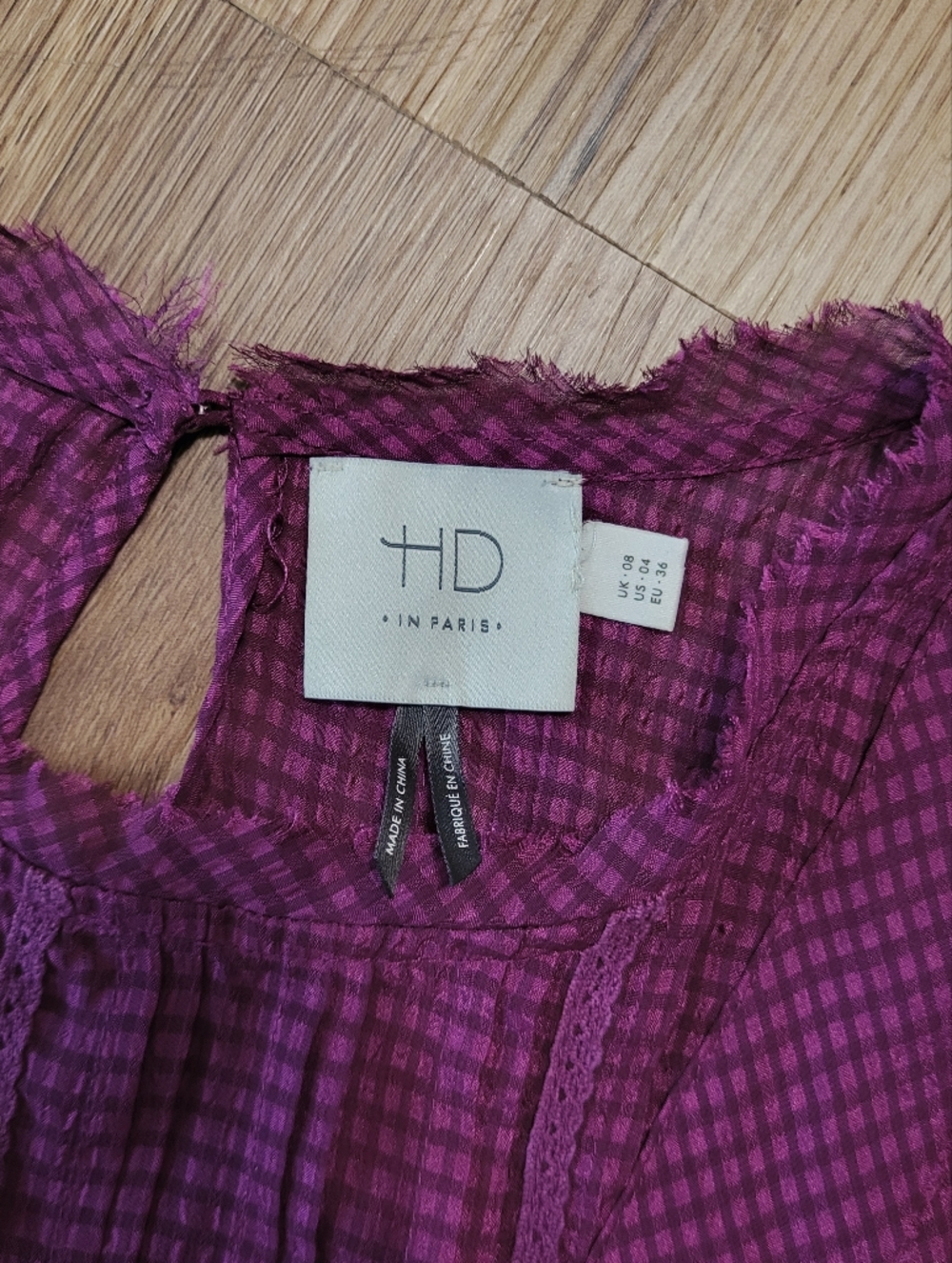 HD in Paris Anthropologie Thistleberry Blouse Fushia Long Sleeve Top Shirt sz 4 - Picture 8 of 9